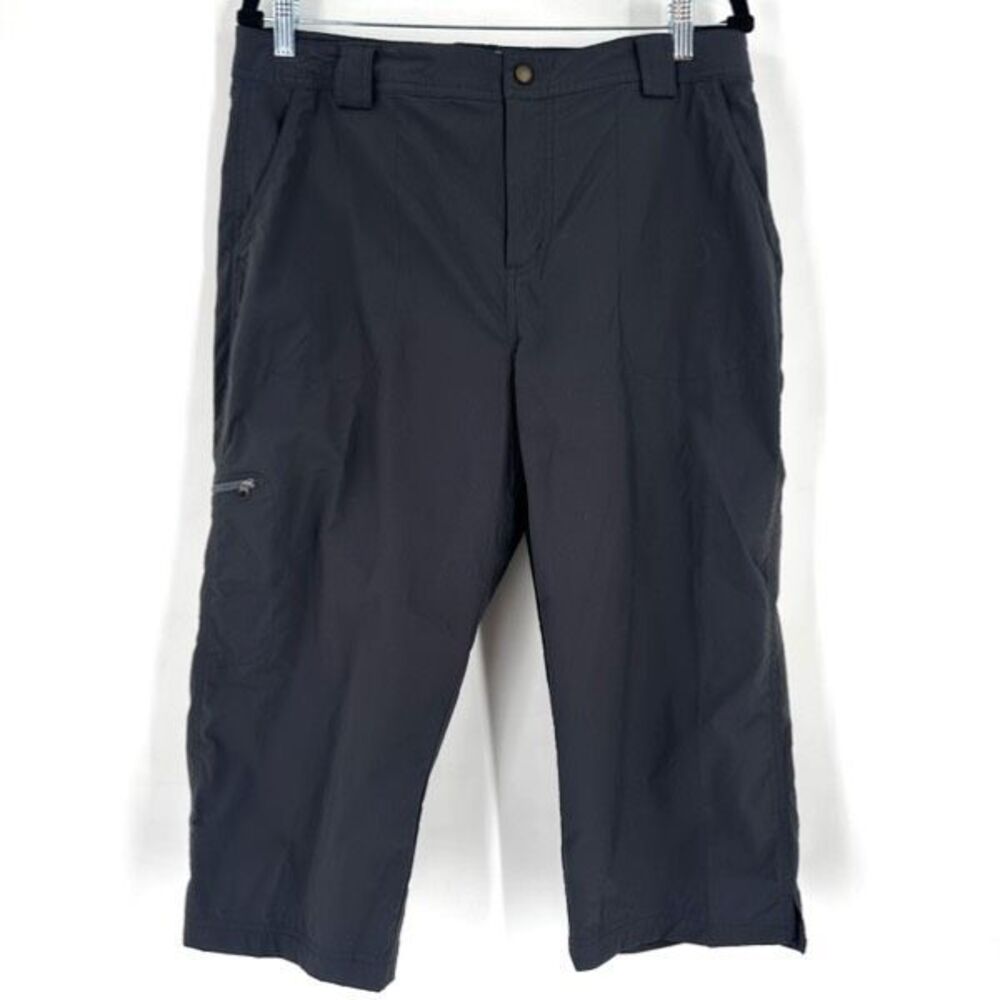 LL Bean Comfort Cycling Capris Pants Removable Shorts Size Medium Black Hiking